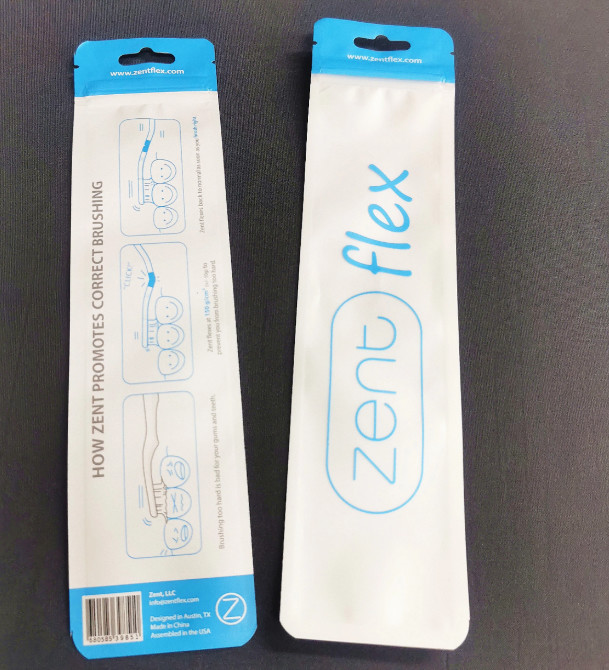 Custom printed Pearl Film plastic cosmetic brush packaging bag