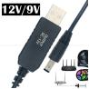 Buy cheap Hot Sale 5V USB to 9V 12V DC Output Converter Booster Wifi Modem Router Power Cable from wholesalers