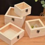 Unfinished Wood Boxes, Small Wooden Box with Lid, DIY Birthday Party Favor Gift