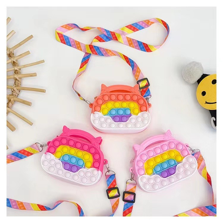Lightweight Cute Silicone Tote Bag Makeup Bag Pencil Case For Kids School Office Suppllies Crossbody Shoulder Handbag