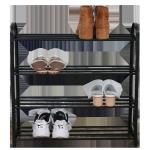 Oem 4 Tier Small Shoe Rack Organizer Black Metal Iron Curved Handle