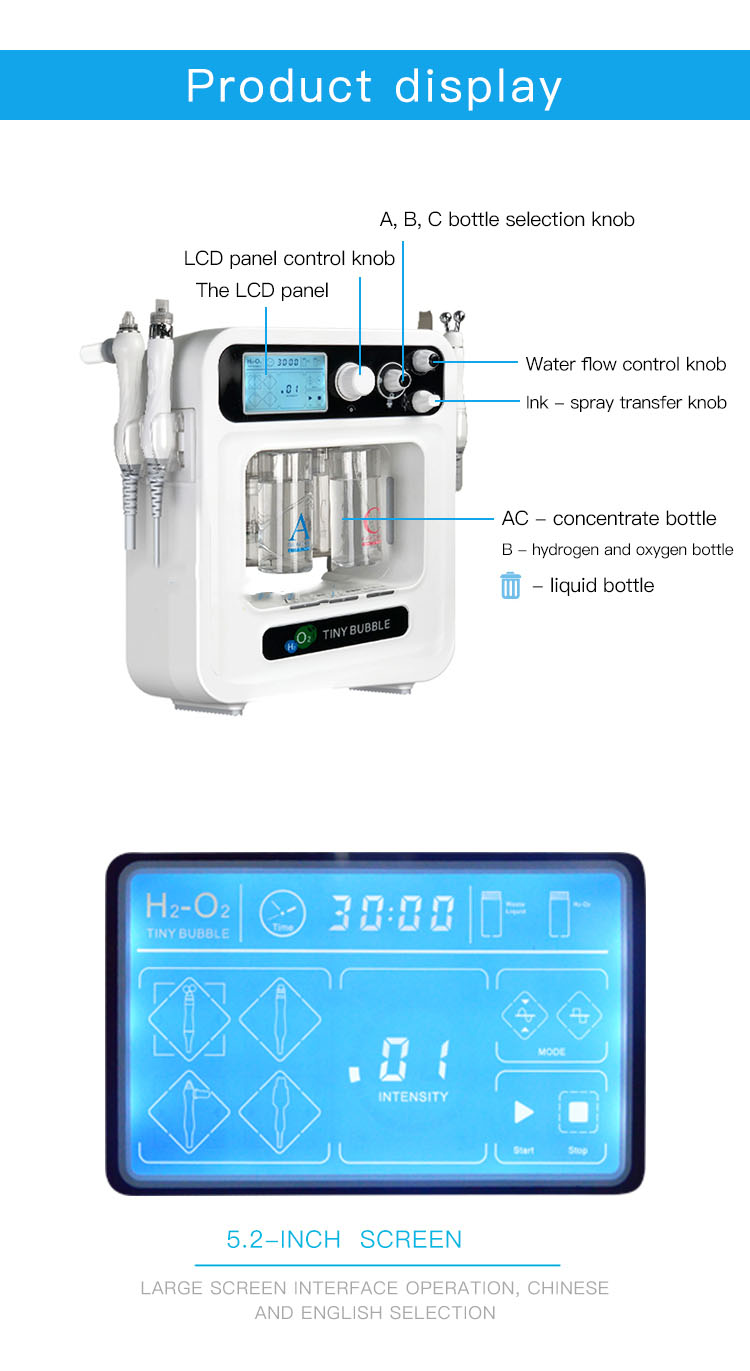 Astiland 4 In-1 Portable Facial Skin Care Machine Water Hydra Dermabrasion Oxygen Jet Peel Facial Care Machine