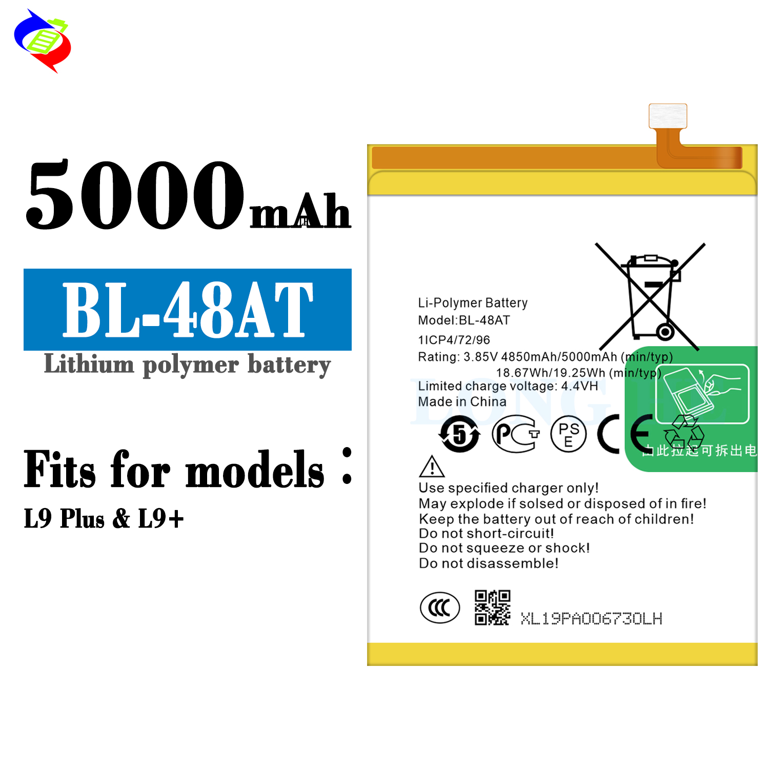 Tecno BL-48AT 4850mAh Mobile Phone Battery for Tecno L9 Plus Batteries