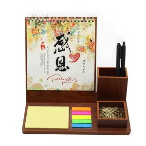 Buy cheap Custom Logo Wooden Printable Desk Calendar With Pencil Holder from wholesalers