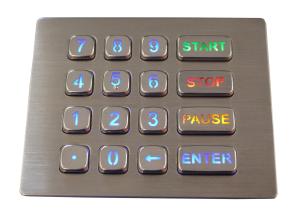 Buy cheap 16 Keys IP67 Panel Mount Keypad Backlit Customized Stainless Steel Keypad from wholesalers