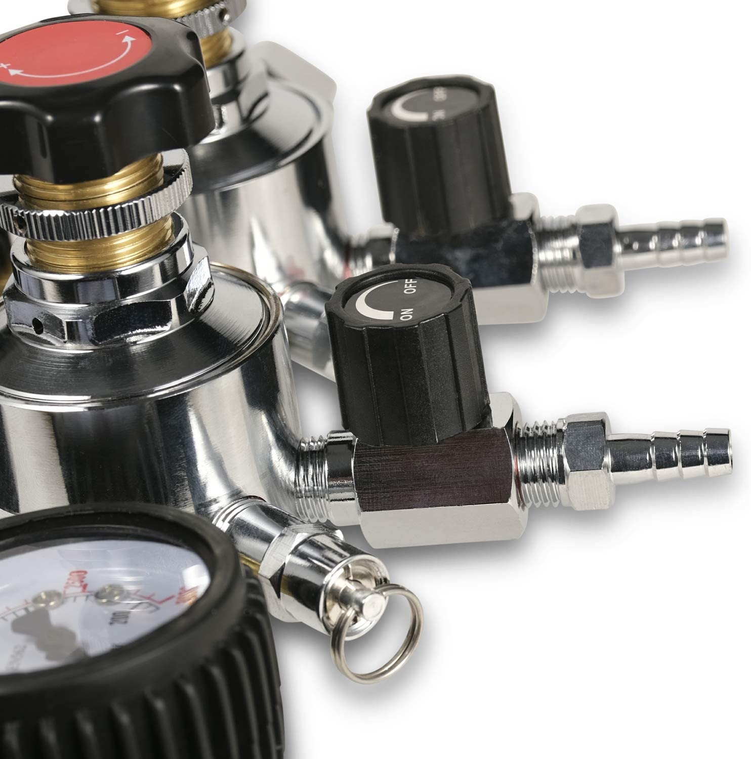 Home Brewing Beer Co2 Upper Dual Gauge Regulator with Pressure Relief Safety Valve