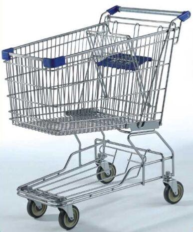 Buy cheap Large Capacity Grocery Shopping Carts , 180L Wire 4 Wheeled Shopping Trolley from wholesalers