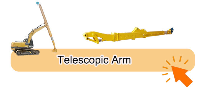 20M Telescopic Arm for Excavator Red Yellow for Digging House Foundation
