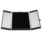 Black Faux Leather Jewelry Box Snap Tab Necklace Gift Box