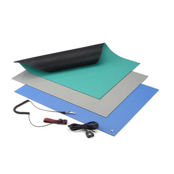 Buy cheap Acid And Alkali Resistant Blue Black Green Grey Vinyl ESD Mat 3 Layer Dissipative from wholesalers