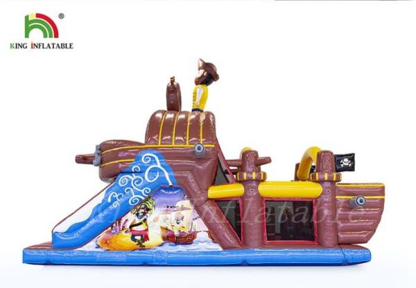Non - Toxic Outdoor Sports Games Blow Up Obstacle Course , Durable PVC Pirate
