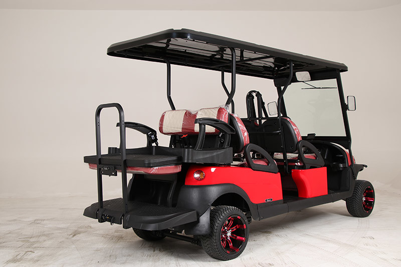 Rear Seat Fold Down Electric Lifted Golf Car 4+2 Red Color A Series