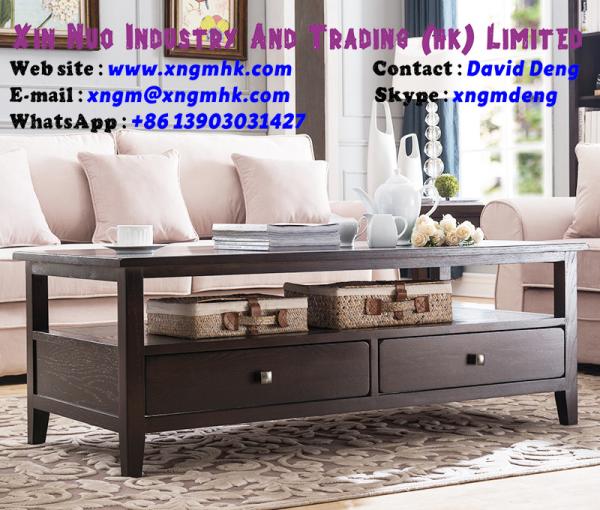 Buy cheap Oak four drawer coffee table American coffee table living room furniture from wholesalers