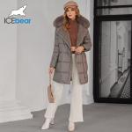 Luxurious Real Fox Fur Collar Mid Length Down / Cotton Jacket With Oblique