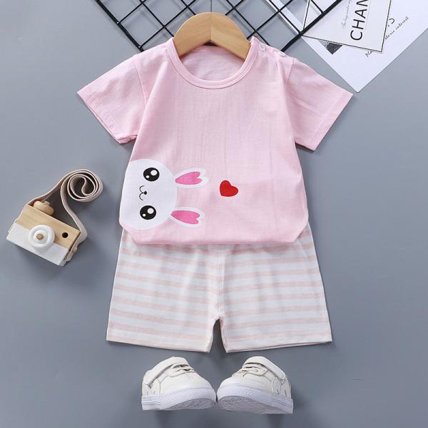 Buy cheap New Summer Shorts Short Sleeve Children's Outfit Sets Cartoon Printing Toddler Two-Piece from wholesalers