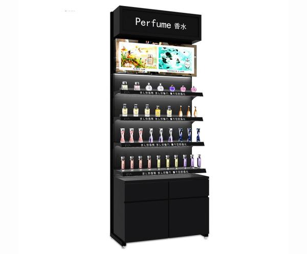 Buy cheap Luxury Perfume Display Cabinet , Black Fragrance Display Cabinet Easy Assemble from wholesalers