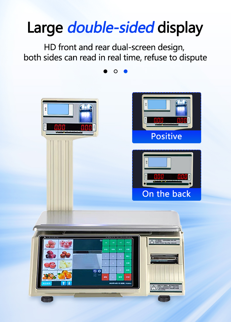 15kg Touch Screen Label Printing Weighing Scale with LED LCD Display and 1*RS232 Port Type