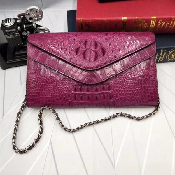 Buy cheap Fashion Genuine Crocodile Skin Female Women Small Envelop Purse Real Alligator Leather Ladies Single Cross Shoulder Bag from wholesalers