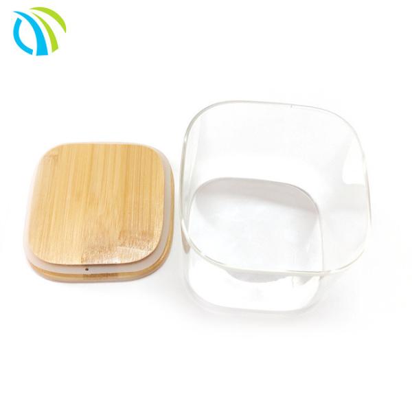 Buy cheap 16oz 200ml Glass Food Storage Jars Round 11.8" Bamboo Lid Containers from wholesalers