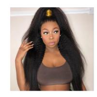 Buy cheap No Synthetic Kinky Straight Indian Remy Human Hair Extensions For Black Ladies product
