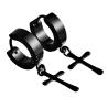 Buy cheap Circle Round cross earrings for men Stainless Steel Pendant Stud Earrings Punk Rock Style Male Men Earrings Jewelry from wholesalers