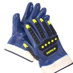 Industrial Chemical Resistant Work Gloves Impact Protection Blue Nitrile Gloves