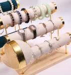 Velvet Detachable Jewelry Display Rack Stand 2 Tier Rack Watch Display Stand
