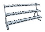 Silver Color Gym Fitness Equipment High Strength Three Tier Dumbbell Rack