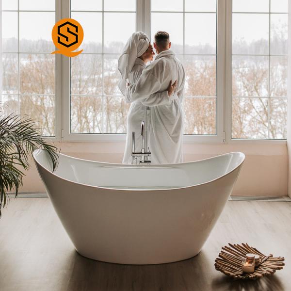 Buy cheap Curved Oval Artificial Stone Bathtub GMC Waterproof Freestanding Resin from wholesalers
