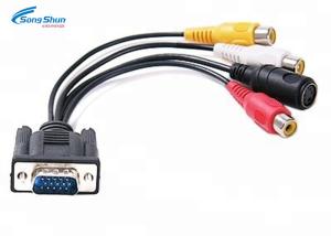 Buy cheap RCA TV VGA Monitor Cable , S-Video 3 RCA AV PC Computer Television Adapter Cable from wholesalers