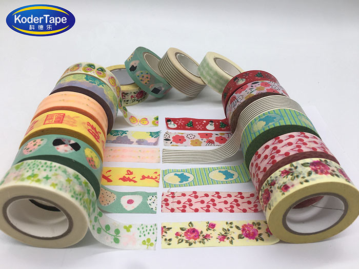 Custom Printed Foil Washi Paper Tapes For Planner Colorful Gold Masking Tape Washi