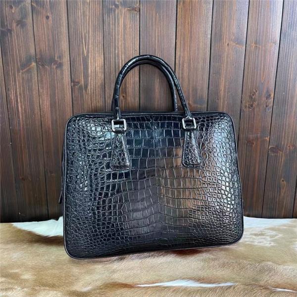 Buy cheap Authentic Crocodile Skin Key Lock Zipper Closure Businessmen Laptop Briefcase Genuine Alligator Leather Male Large Totes from wholesalers