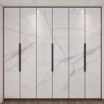 Apartment Swing Door Wardrobe Storage Organiser Glass Door Lacquer White