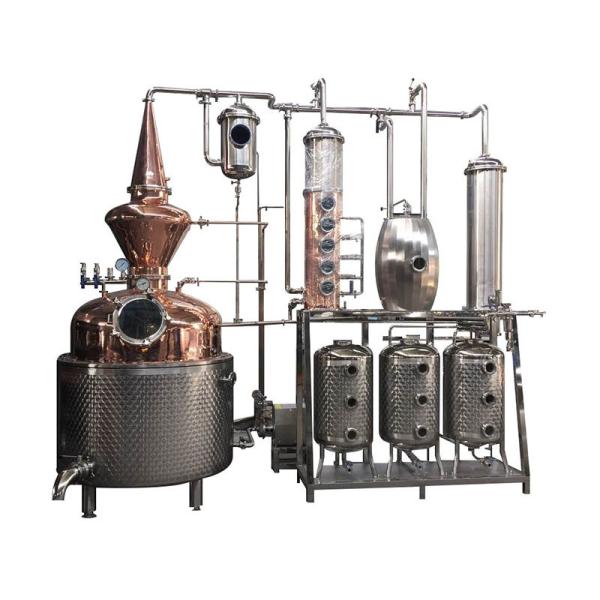 Red Copper Alcohol Distillation Equipment for Brandy Gin and Whisky at Food