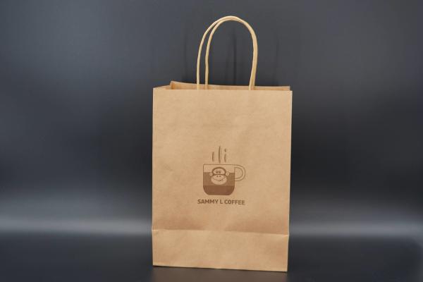 Buy cheap Takeaway Eco Paper Bags Brown Kraft Paper Shopping Bag Customized from wholesalers