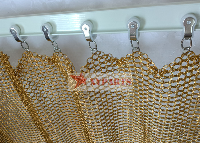 Corrosion Resistance Stainless Steel Chain Braided Ring Mesh For Light Partitioning