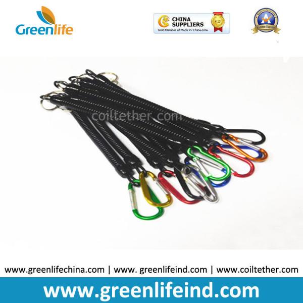 Buy cheap Plastic Extendable Black Coiled Plier Protecting Coil Lanyard w/Aluminum Carabiners from wholesalers