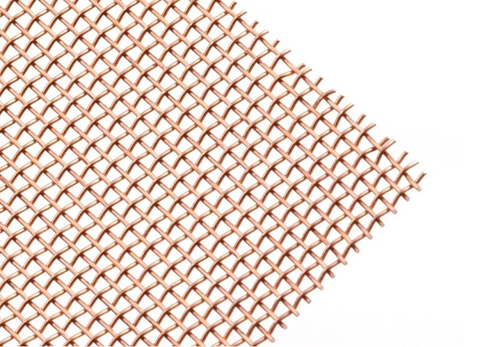 Non Magnetic Copper Wire Mesh Sheets / Copper Netting Mesh 0.05mm Diameter