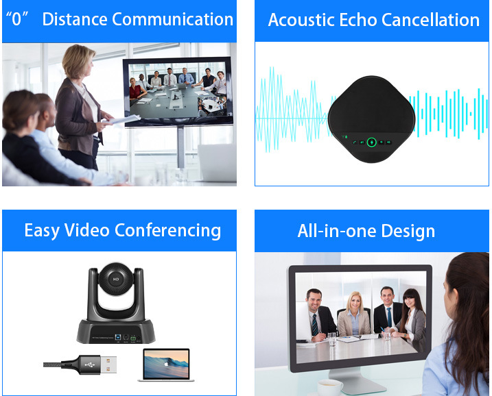 Tongveo 10X Zoom Full HD PTZ Video Conference Camera USB Output+Speakerphone Group