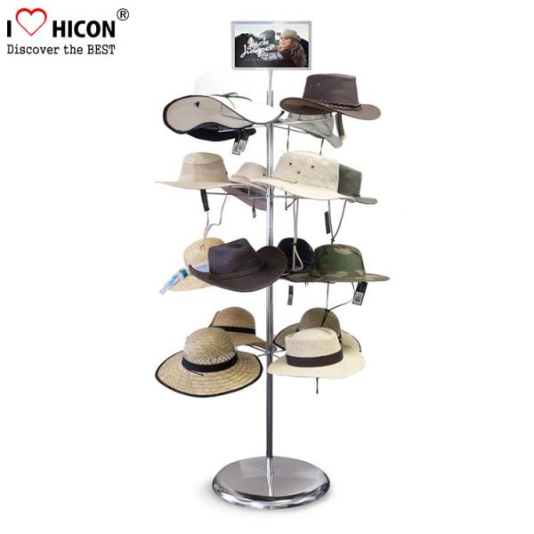 Buy cheap Free Standing Metal Hat Display Stand 7-Layer Rotating Cap Rack For Retail Store from wholesalers