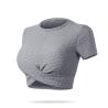 Buy cheap BSCI Womens Cropped T Shirt Short Sleeve Workout Crop Top 260g from wholesalers