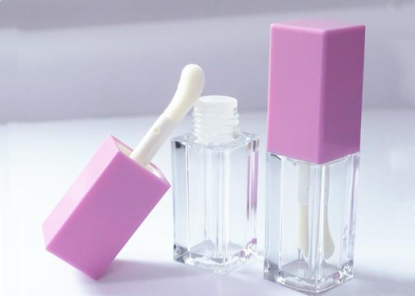 Buy cheap Square 5ml Purple Green Lip Gloss Tube Custom logo Empty Lip Gloss Tube Cosmetic Packaging from wholesalers