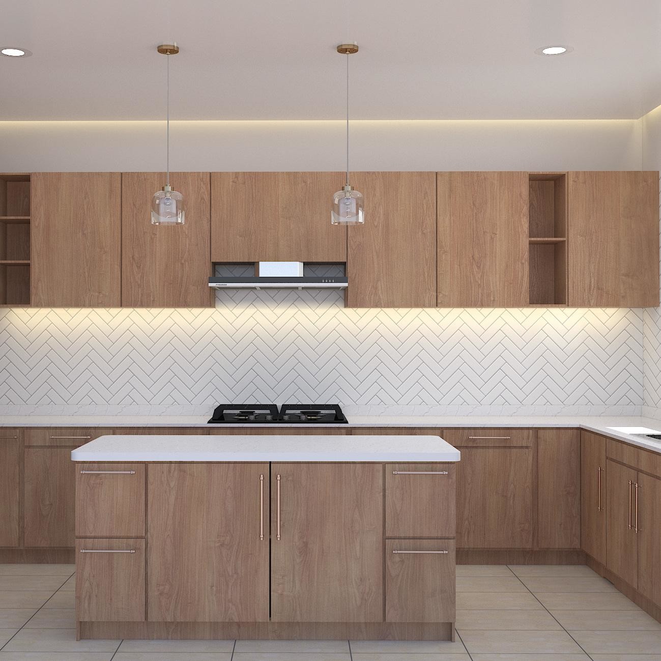 Customized Modern Luxury Modular Kitchen Cabinet Lacquer Wood Grain Kitchen Cabinet