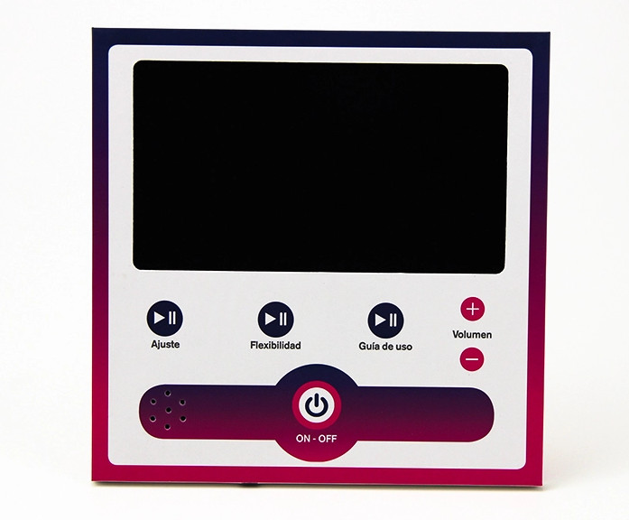 Custom print cardboard LCD video display with back stands for video point of sales marketing