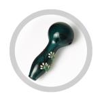 4 Inches Glass Smoking Pipes Green With Luminous Frog Spoon Pipe