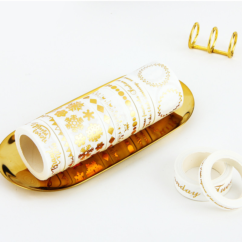 Hot sale custom printed decorative washi tape gold foil washi tape