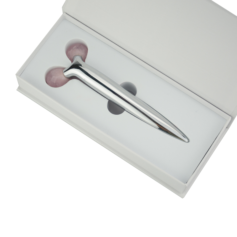 Two Balls 3D Y Shape Face Jade Roller For Dark Circles