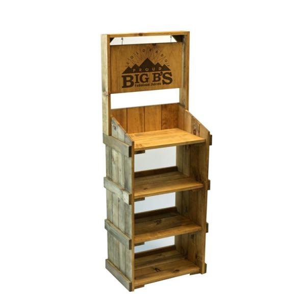 Buy cheap Classical Wine Display Stand Wooden Display Shelf Beverage Juice Stand For Supermarket from wholesalers