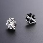 Custom fashion four leaf clover jewelry earrings stainless steel metal lucky you