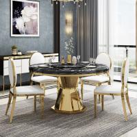 Buy cheap Modern Stainless Steel Circle Marble Top Dining Table Length 1.3/1.5M product